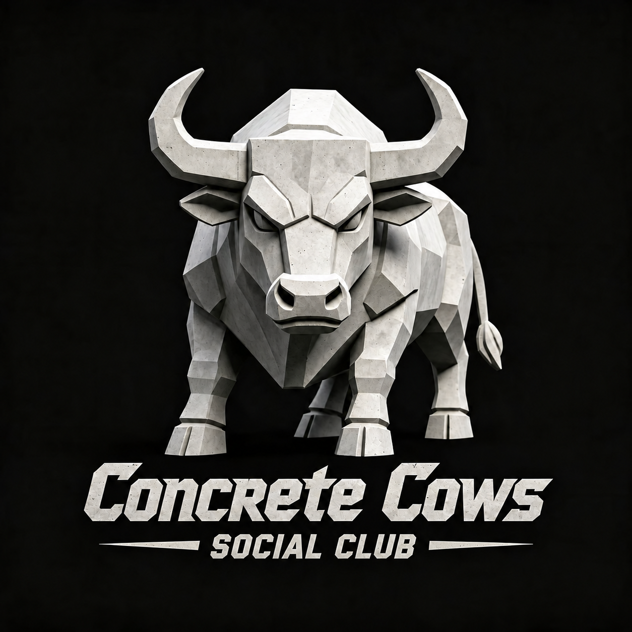 Concrete Cows Social Club full-body bull logo